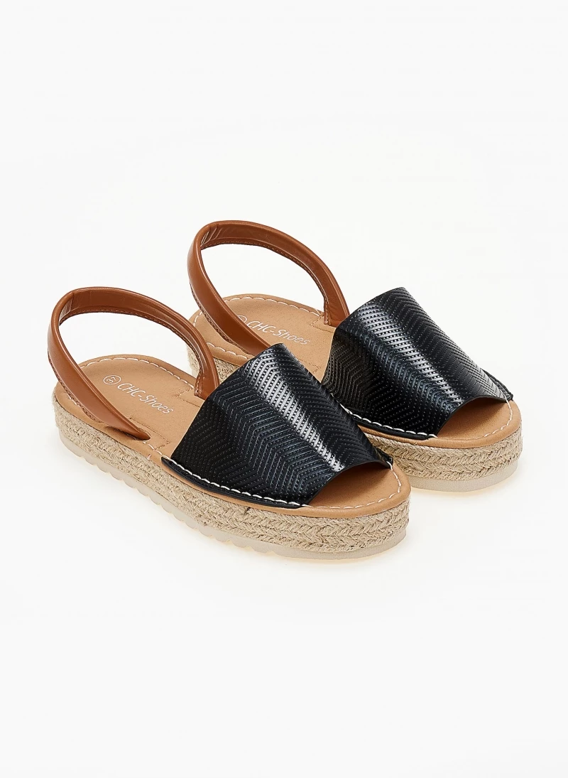 Καλύτερη πώληση 😀 Ολοκαίνουργιο 🥰 The Fashion Project Εσπαντρίγιες με ανάγλυφο Pattern - Μαύρο 🛒 ⌛ - Image 4