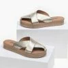Best Pirce 🛒 Τοπ 10 ❤️ Estil δερμάτινα Flatforms με ιδιαίτερο άνοιγμα - Χρυσό ✔️ 🥰