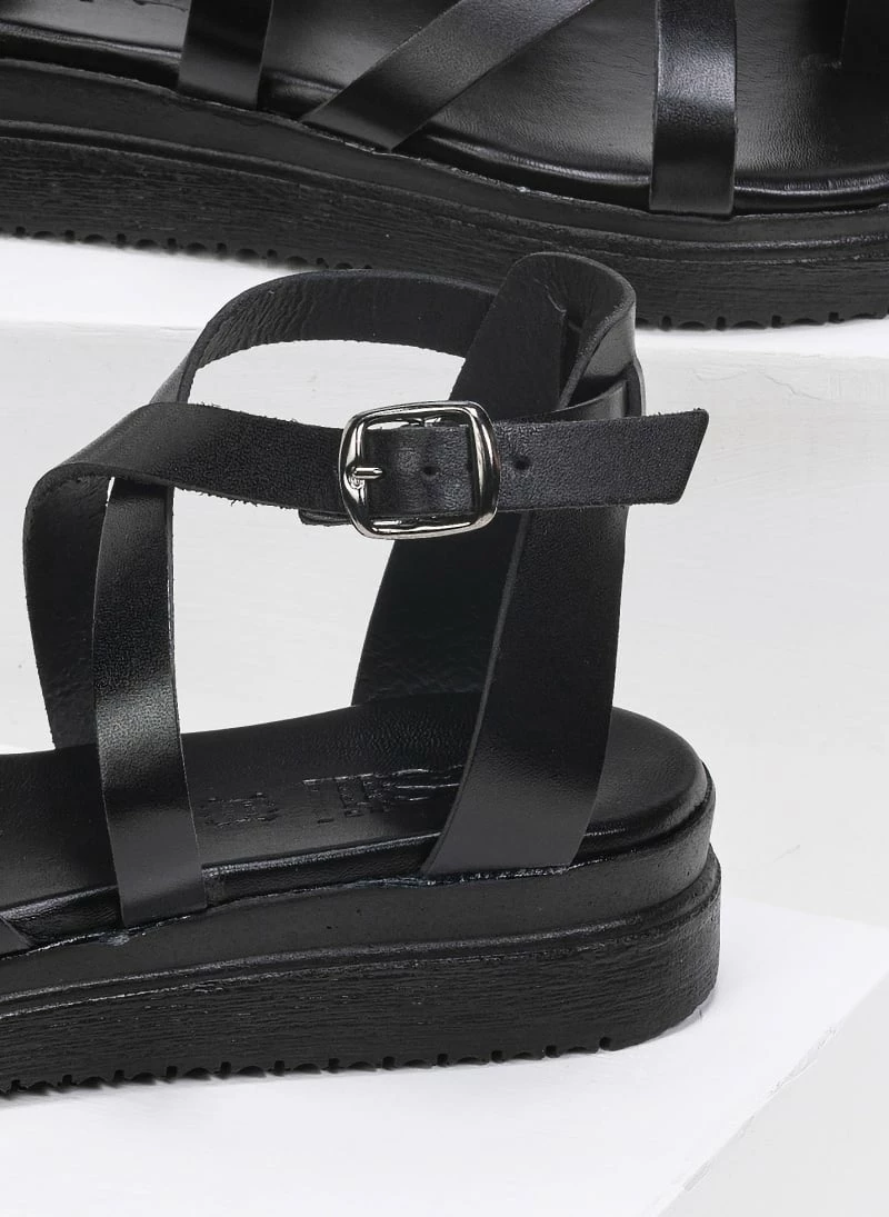 Καλύτερες κριτικές για 🌟 Καλύτερες κριτικές για 🥰 Flatforms δερμάτινα με χιαστί δέσιμο Tfp - Μαύρο 🌟 😉 - Image 5