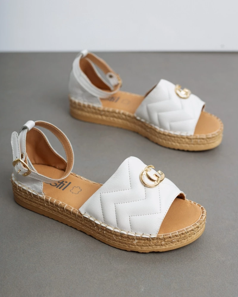 Αγορά 🤩 Νέος 🔔 Estil Flatform καπιτονέ πέδιλα - Λευκό 😉 🎉 - Image 2