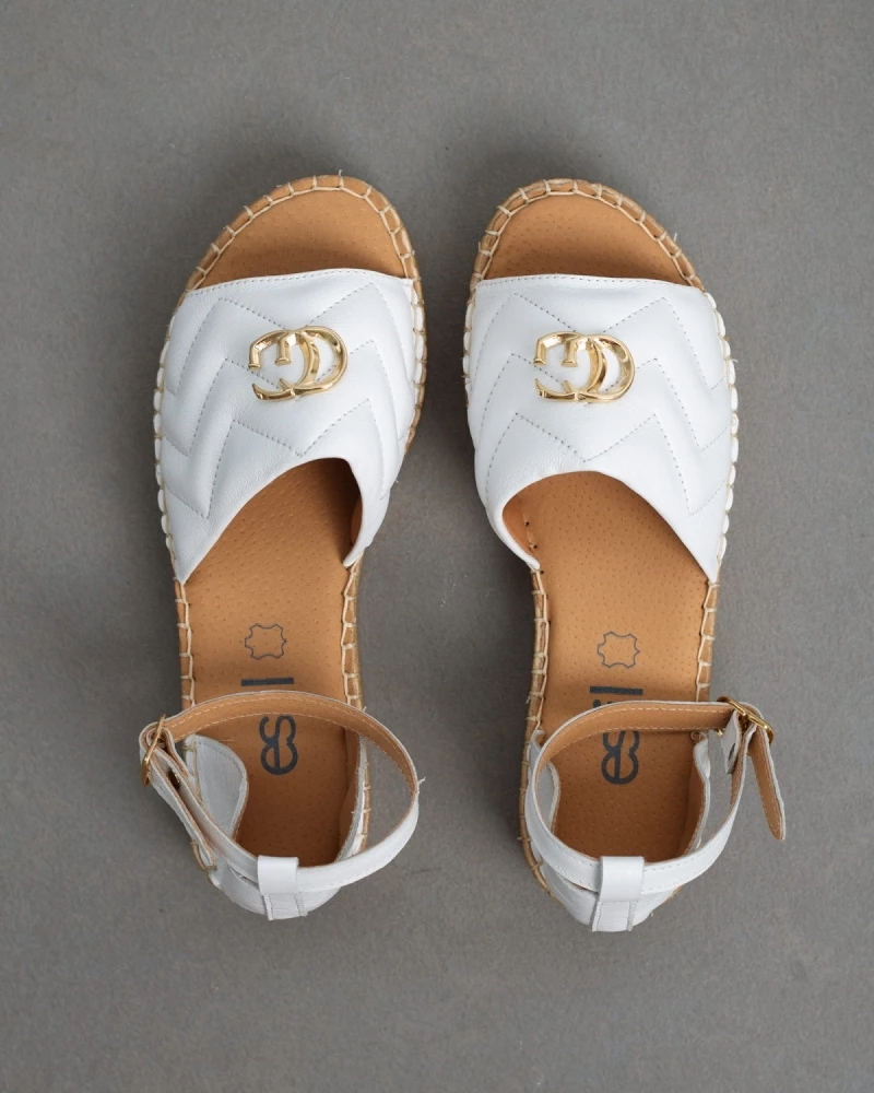 Αγορά 🤩 Νέος 🔔 Estil Flatform καπιτονέ πέδιλα - Λευκό 😉 🎉 - Image 3