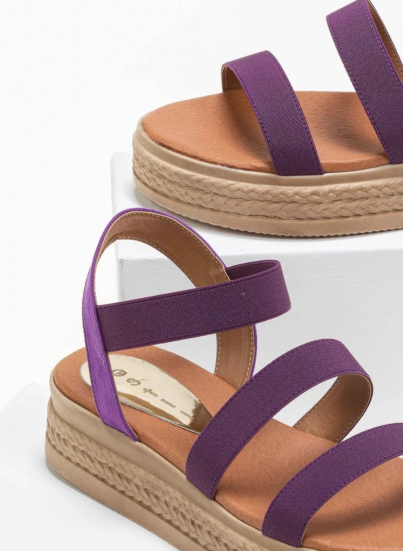 Ολοκαίνουργιο 🛒 Αγορά 😉 Estil Flatforms με λάστιχο - Μωβ 🔔 😉 - Image 2