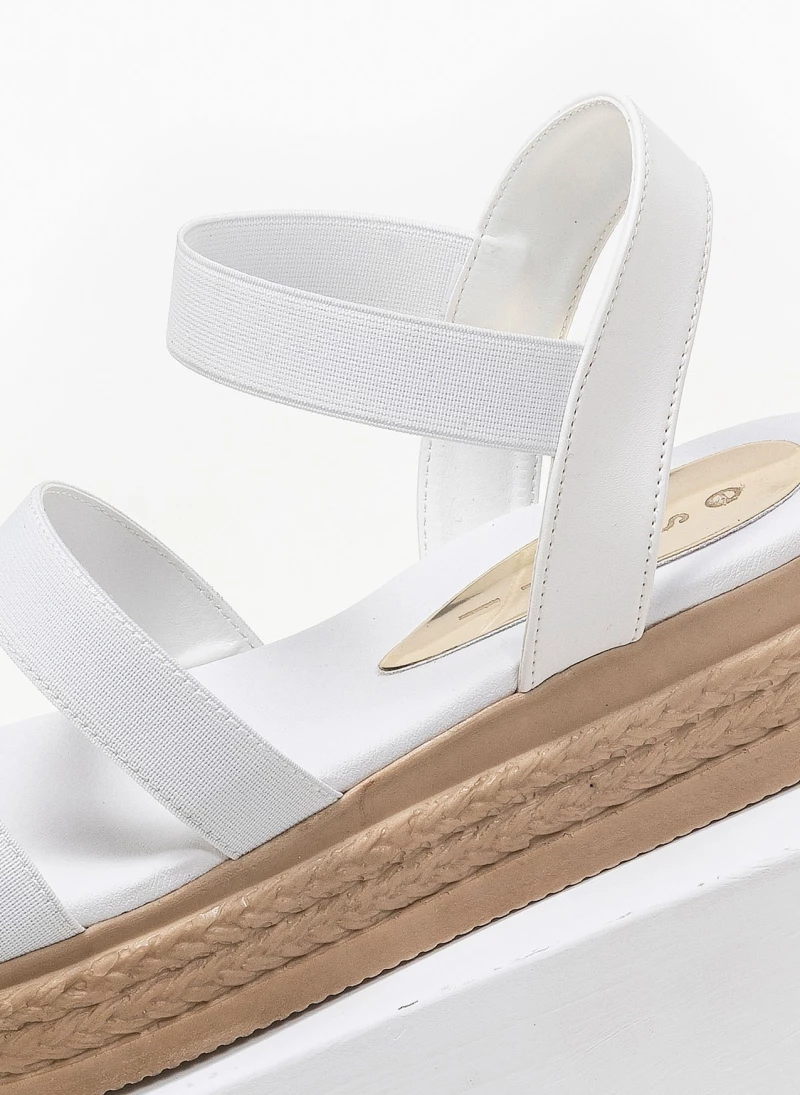 Κουπόνι 💯 Αγορά 🥰 Estil Flatforms με λάστιχο - Λευκό 🧨 🤩 - Image 3