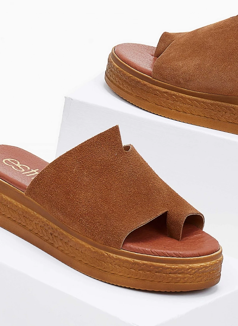 Τοπ 10 👍 Προϋπολογισμός 😍 Flatform καστόρινα Estil με ιδιαίτερο κόψιμο - Κάμελ 🤩 🌟 - Image 2