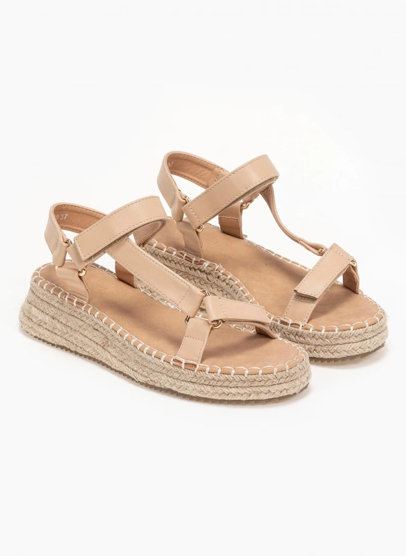 Η καλύτερη συμφωνία 🔔 Αγορά ⌛ The Fashion Project Flatform πέδιλα με λουράκι στο πλάι - Μπεζ 👏 🌟 - Image 5