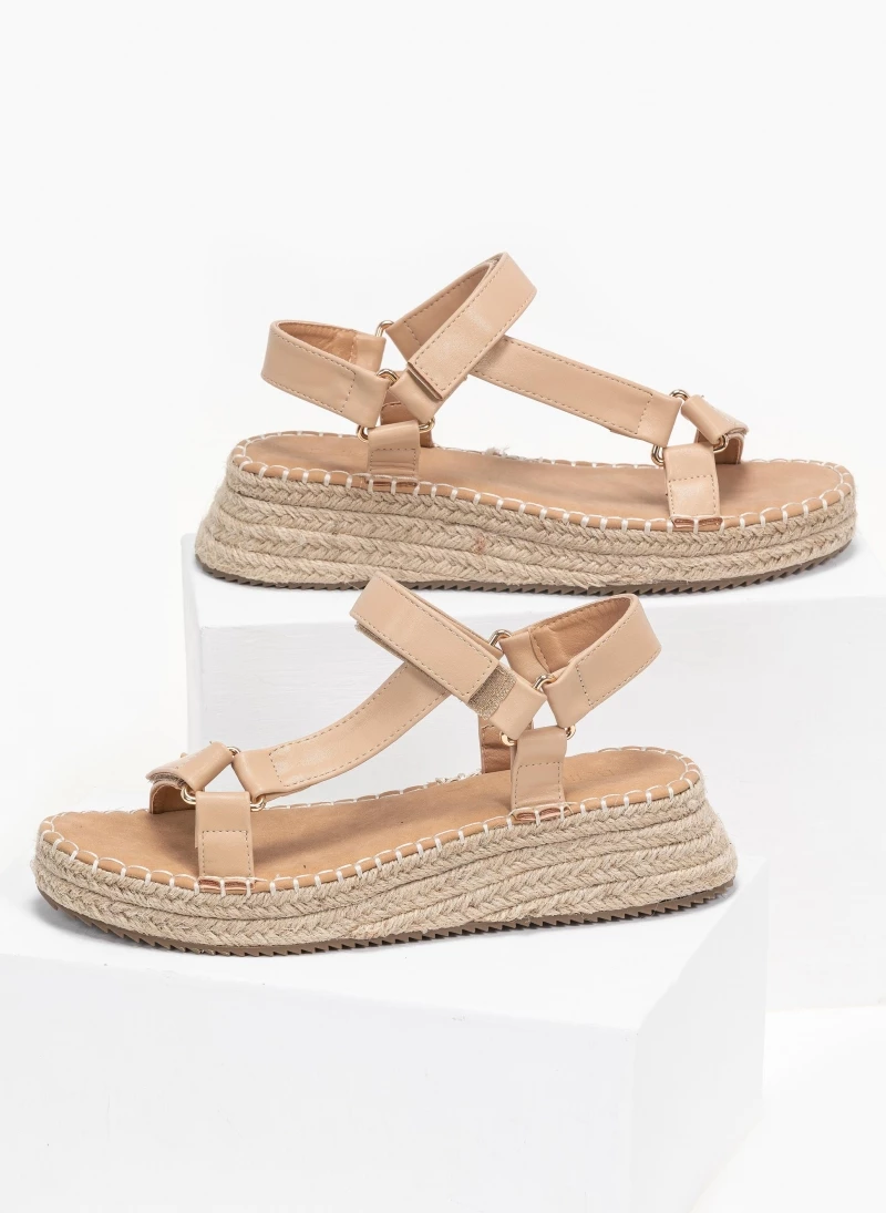 Η καλύτερη συμφωνία 🔔 Αγορά ⌛ The Fashion Project Flatform πέδιλα με λουράκι στο πλάι - Μπεζ 👏 🌟 - Image 6