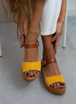 Προϋπολογισμός 😀 Flash Sale 🎉 Flatforms TFP με καστόρινη φάσα - Κίτρινο 🛒 ⭐