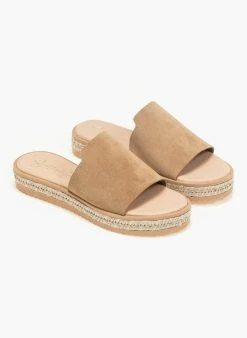 Εξοδος ❤️ Προώθηση 🥰 The Fashion Project Καστόρινα Flatforms με σχοινί στη σόλα - Πούρο ⭐ 😍