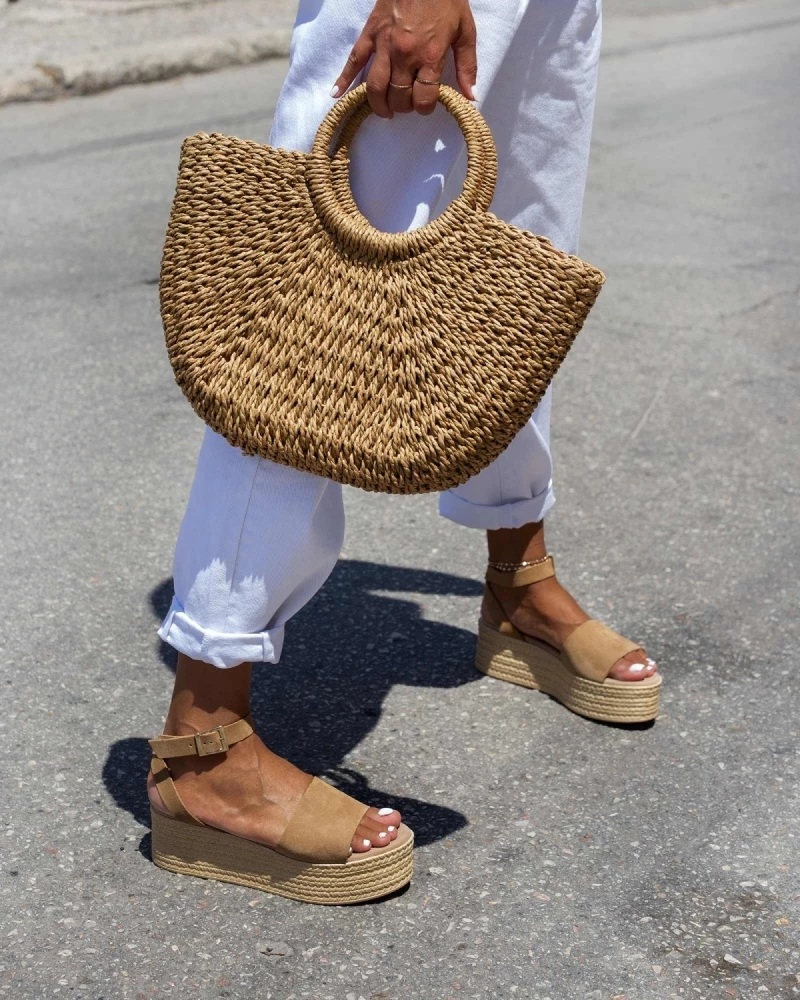 Προϋπολογισμός 😉 Το φθηνότερο ⭐ The Fashion Project Πέδιλα πλατφόρμες από καστόρι δέρμα - Πούρο 😍 😀 - Image 7