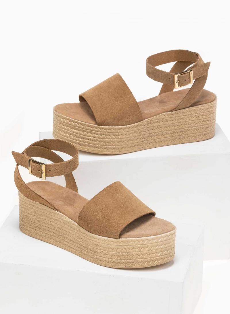 Προϋπολογισμός 😉 Το φθηνότερο ⭐ The Fashion Project Πέδιλα πλατφόρμες από καστόρι δέρμα - Πούρο 😍 😀 - Image 2