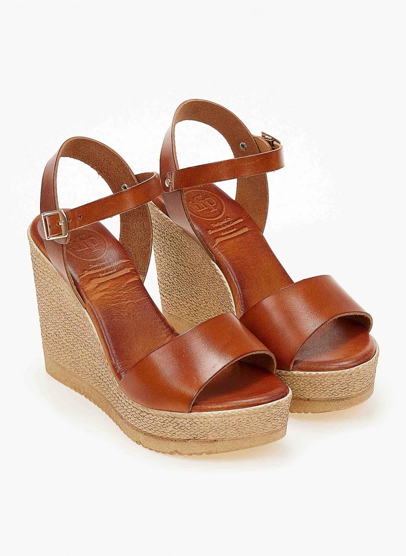 Flash Sale ✔️ Πολύ καλή προσφορά 😍 Πλατφόρμες δερμάτινες TFP με ψηλή σόλα - Ταμπά ⭐ 🎁 - Image 5