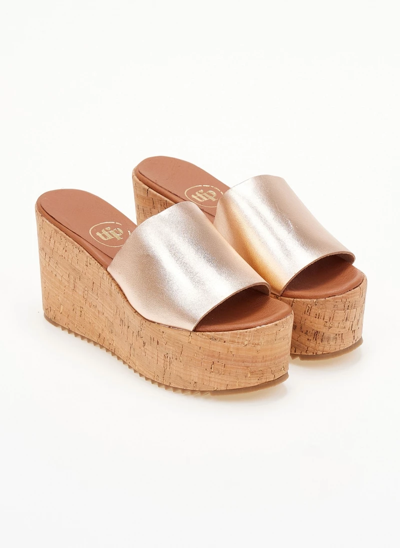 Φτηνός 🎉 Αγορά 😀 Πλατφόρμες δερμάτινες TFP με σόλα από φελλό - Χαλκός ⭐ 🥰 - Image 2