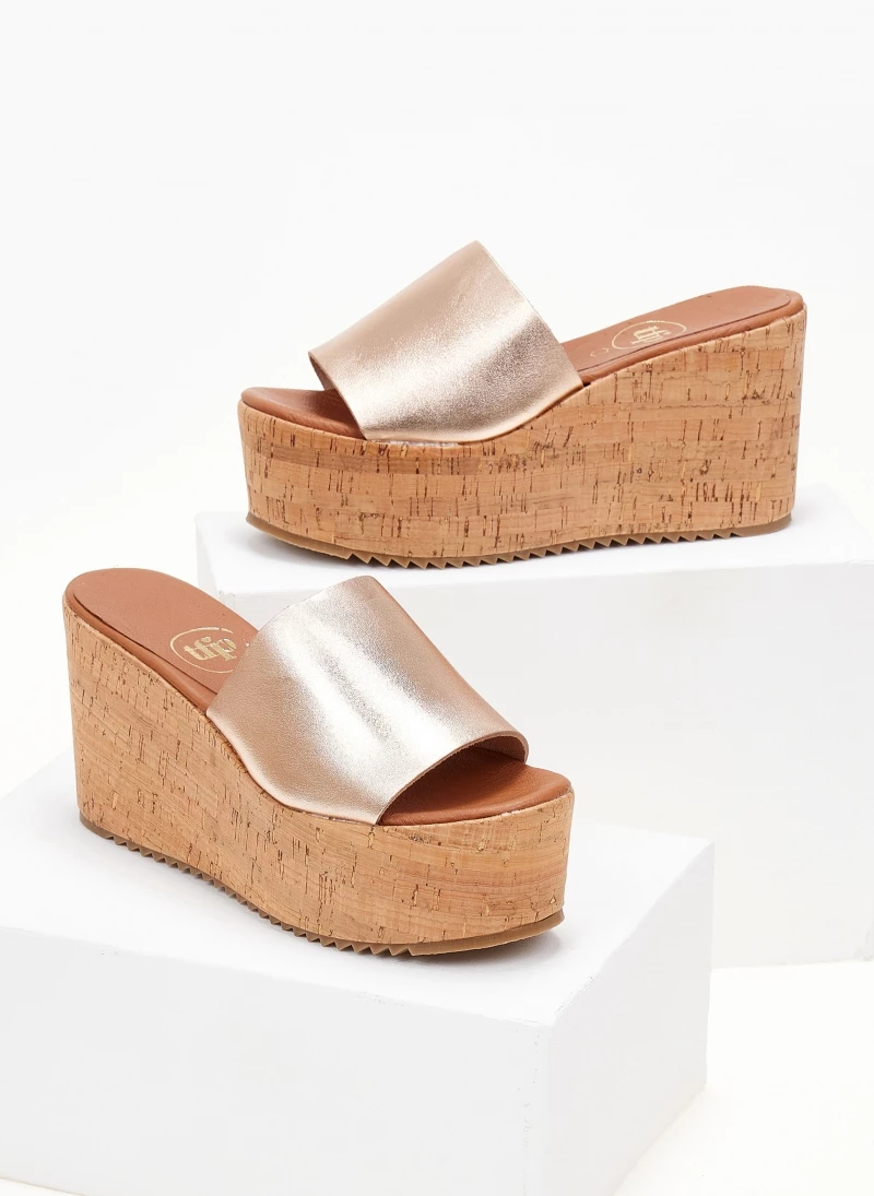 Φτηνός 🎉 Αγορά 😀 Πλατφόρμες δερμάτινες TFP με σόλα από φελλό - Χαλκός ⭐ 🥰 - Image 4