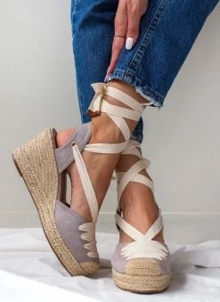 Συμφωνίες 😍 Κουπόνι 😀 Xti Footwear Πλατφόρμες εσπαντρίγιες Suede με σχοινί Xti 44517 - Γκρι 🔔 👍