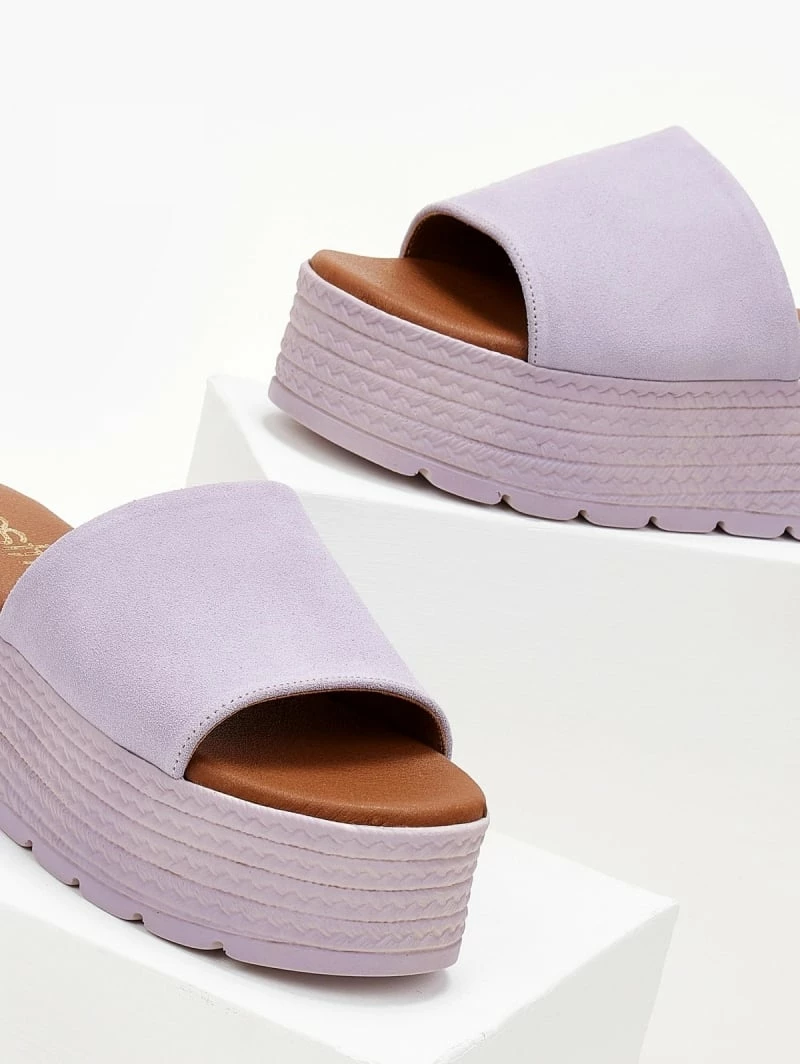 Προϋπολογισμός ✔️ Νέος 🤩 Πλατφόρμες ESTIL καστόρινες με φαρδιά φάσα - Λιλά 🧨 🛒 - Image 4