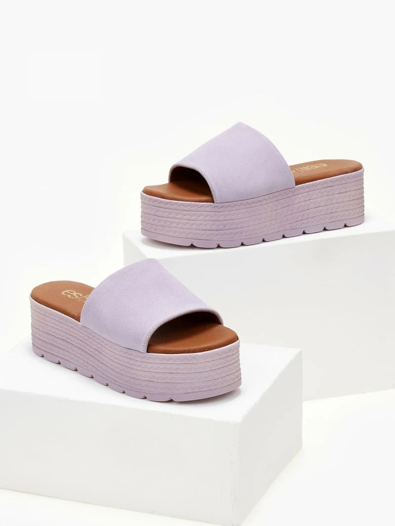 Προϋπολογισμός ✔️ Νέος 🤩 Πλατφόρμες ESTIL καστόρινες με φαρδιά φάσα - Λιλά 🧨 🛒 - Image 3
