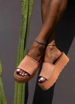 Το φθηνότερο 🔥 Κουπόνι 👍 Πλατφόρμες ESTIL καστόρινες με φαρδιά φάσα - Κοραλί 👍 🌟