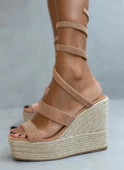 Best Pirce 😀 Κουπόνι 👍 The Fashion Project Πλατφόρμες με Strass φάσες - Χαλκός 👍 🔔