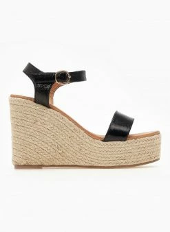 Ολοκαίνουργιο 💯 Καλύτερη πώληση 😍 The Fashion Project Πλατφόρμες πέδιλα με σχοίνινη σόλα - Μαύρο ⭐ 🧨