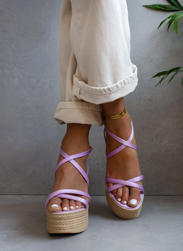 Εξοδος ✔️ Καλύτερες κριτικές για 😀 Πλατφόρμες σατέν TFP με δέσιμο χιαστί - Λιλά 😍 🎁