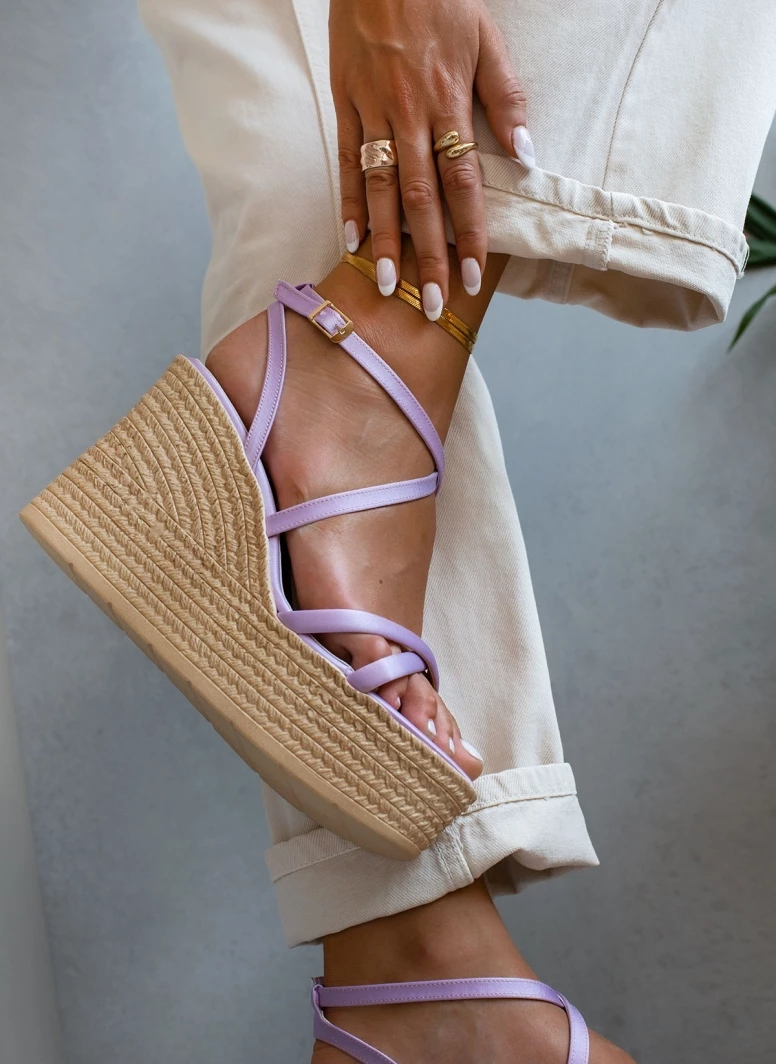 Εξοδος ✔️ Καλύτερες κριτικές για 😀 Πλατφόρμες σατέν TFP με δέσιμο χιαστί - Λιλά 😍 🎁 - Image 4