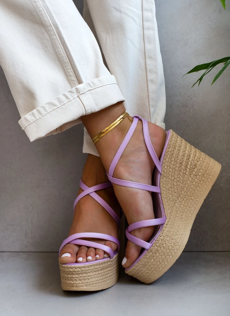 Εξοδος ✔️ Καλύτερες κριτικές για 😀 Πλατφόρμες σατέν TFP με δέσιμο χιαστί - Λιλά 😍 🎁 - Image 7