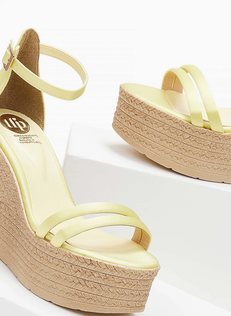 Flash Sale ✔️ Κουπόνι 🧨 Πλατφόρμες σατέν TFP με μπαρέτα - Κίτρινο ✔️ 💯 - Image 2