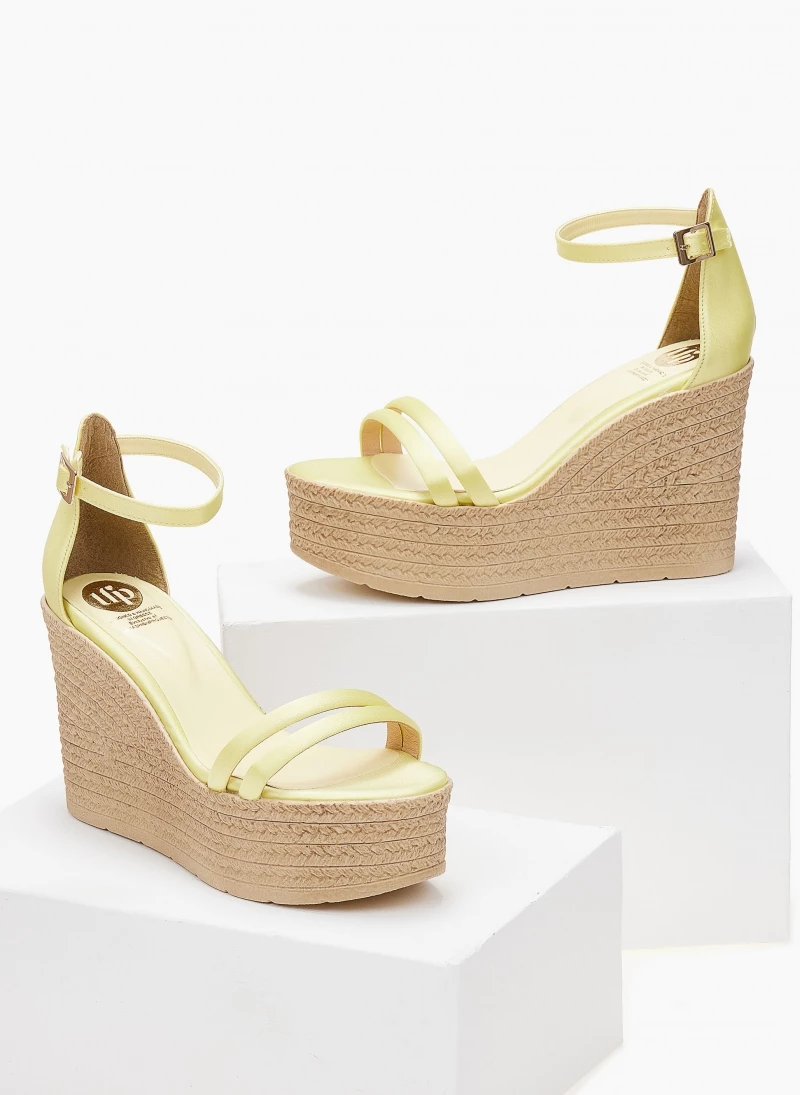 Flash Sale ✔️ Κουπόνι 🧨 Πλατφόρμες σατέν TFP με μπαρέτα - Κίτρινο ✔️ 💯 - Image 3