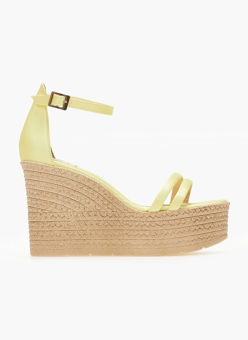 Flash Sale ✔️ Κουπόνι 🧨 Πλατφόρμες σατέν TFP με μπαρέτα - Κίτρινο ✔️ 💯