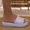 Αγορά ⭐ Φτηνός 💯 Slides Estil δερμάτινα με Sporty σόλα - Λιλά 😉 ⭐
