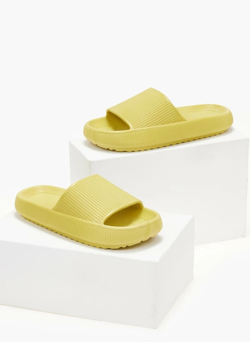 Ολοκαίνουργιο 👍 Κουπόνι 🛒 The Fashion Project Slides με μικρό άνοιγμα - Λαχανί 💯 ✔️ - Image 3