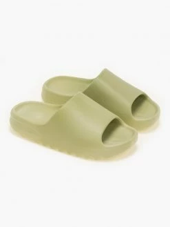 Εκπτωση 🛒 Καλύτερη πώληση 🎁 The Fashion Project Slides με τρακτερωτή σόλα - Λαχανί 😍 😍