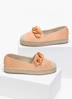 Τοπ 10 ✨ Συμφωνίες 🌟 The Fashion Project Suede εσπαντρίγιες με διακοσμητικό - Ροδακινί 🛒 ✔️