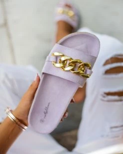 Καλύτερη πώληση 😀 Η καλύτερη συμφωνία 🎉 The Fashion Project Suede Slides με ανατομικό πάτο - Λιλά 🔥 😍